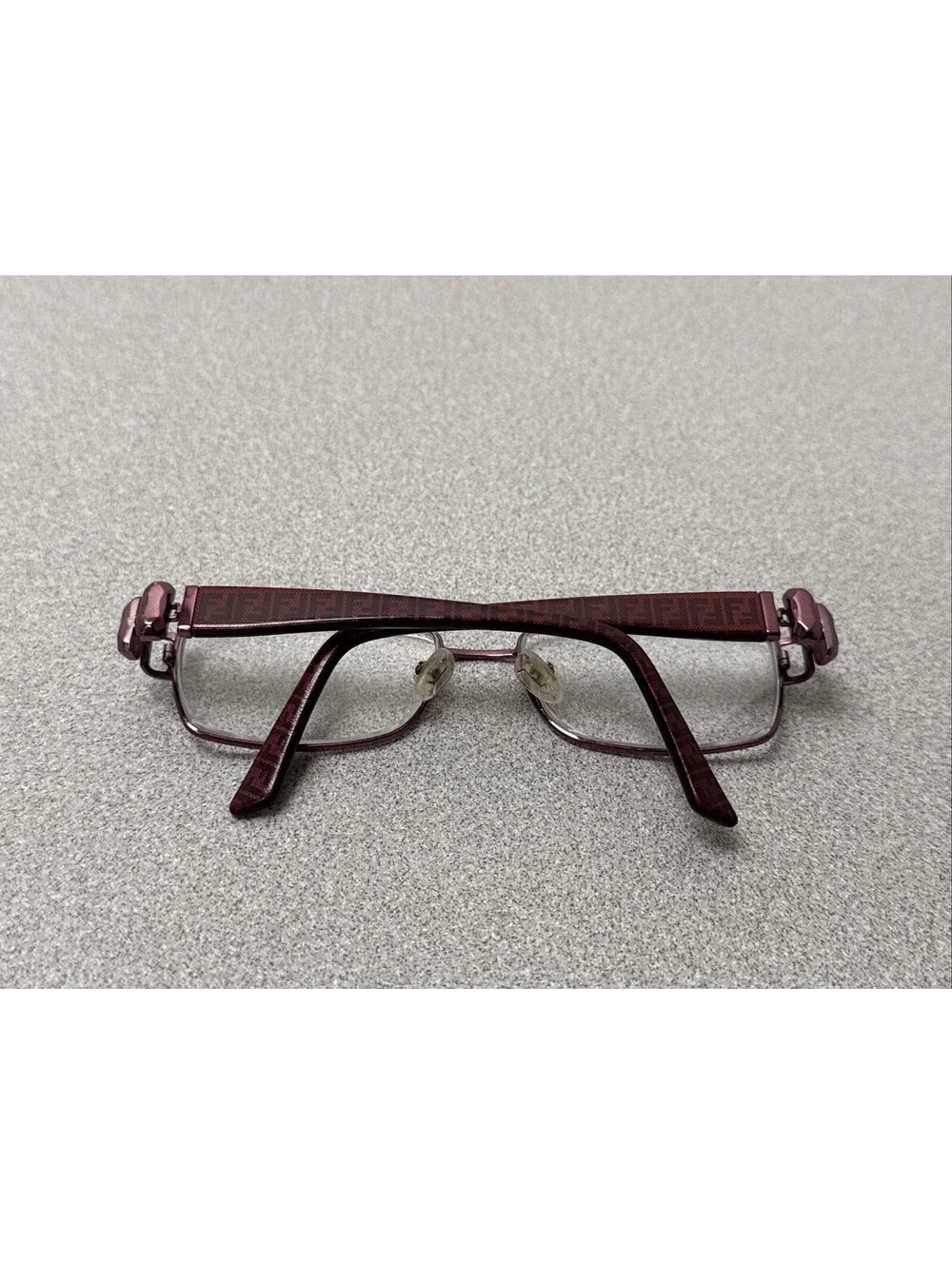 Fendi Eyeglasses F883 618 Burgundy Rectangular Metal Frames Women 53[]16-130